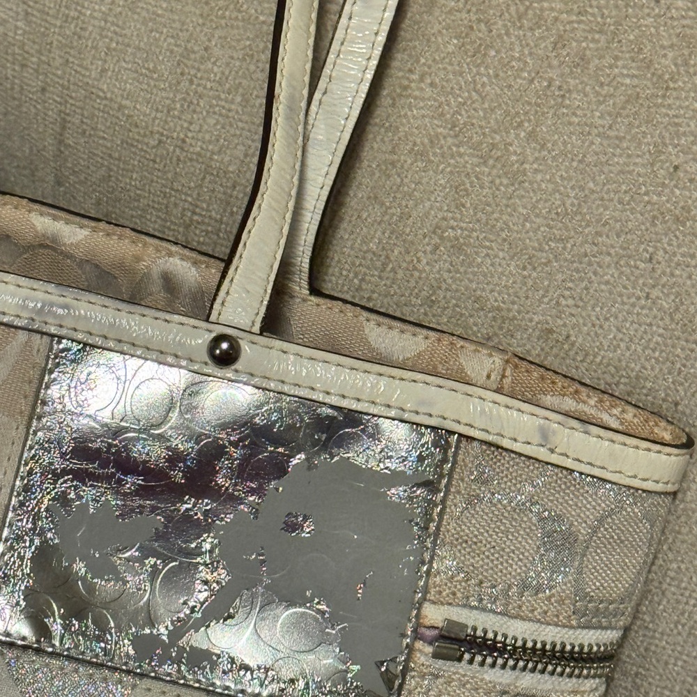 COACH Patchwork Shopper Tote in White - image 5